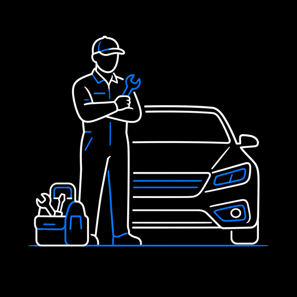 Mobile mechanic service icon